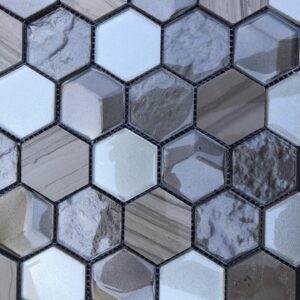 Imagery Platinum Hex Mosaic Tile
